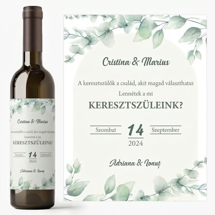 Személyre szabott bor szöveggel - Keresztapáknak