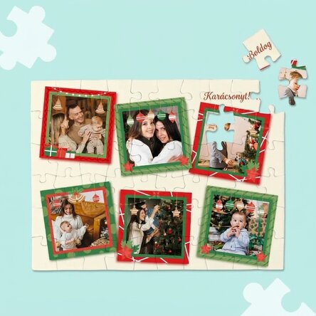 Személyre szabott puzzle 6 fotóval – karácsonyi emlékek