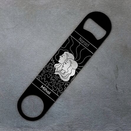 Personalised beer opener with text - Gemini zodiac sign