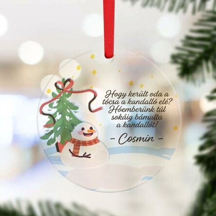 Személyre szabott kerek dísztárgy szöveggel - Tó a kandalló mellett