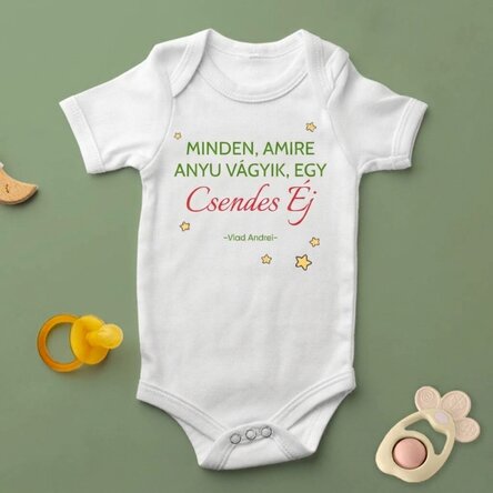 Személyre szabott baba body szöveggel - Csendes éj