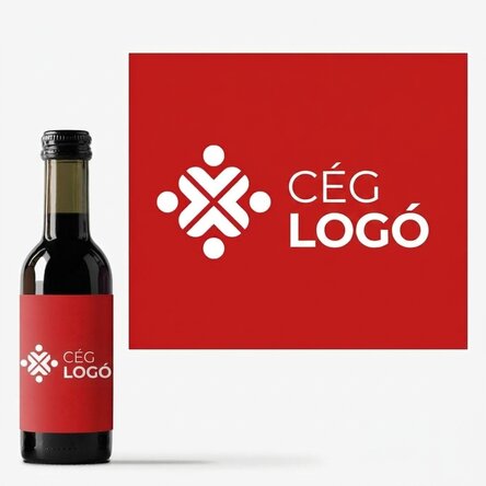 Logóval személyre szabott mini borosüveg