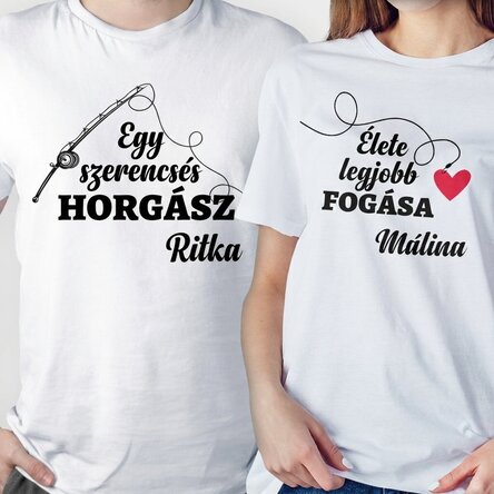 Egyedi pamut póló szöveggel - Halász fogása