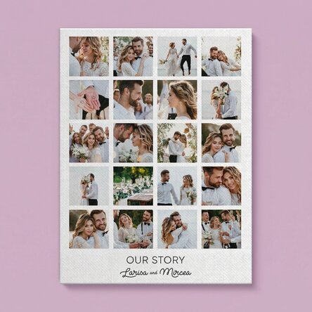 Personalised canvas print with 20 photos
