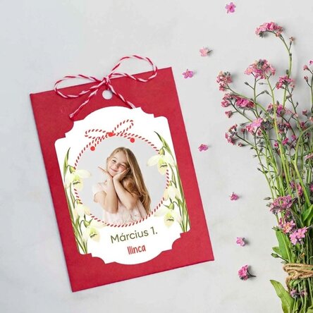 Személyre szabott, elültethető Martisor fotóval és üzenettel – Hóvirágok
