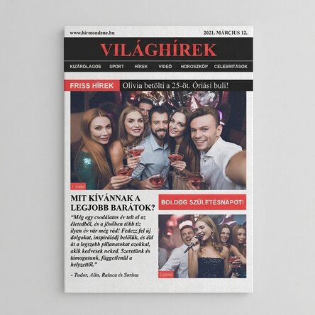 Személyre szabott vászonfestmény fotókkal és szöveggel - Breaking News