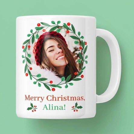 Personalised mug with text and photo - Merry Christmas!
