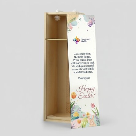 Personalised wine box with logo and Easter message