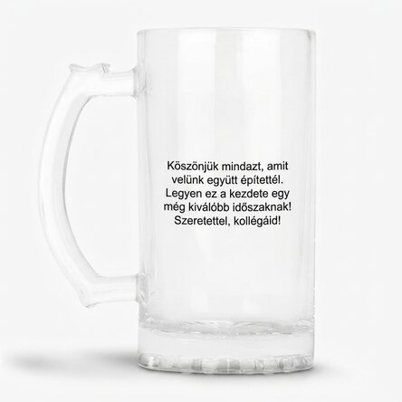 Személyre szabott söröskorsó üzenettel
