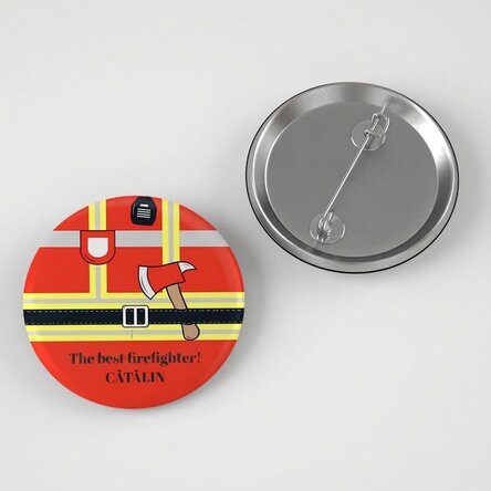 Personalised badge with text - Firefighter