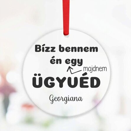 Személyre szabott kerek dísz szöveggel - Ügyvéd