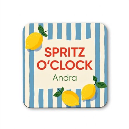 Personalised glass holder with text - Spritz O’Clock