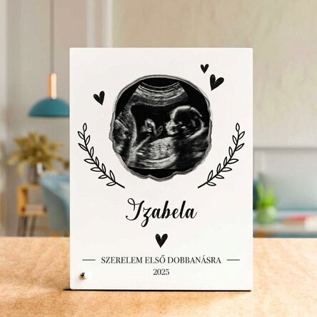 Személyre szabott asztali képkeret szöveggel és fotóval - Baba