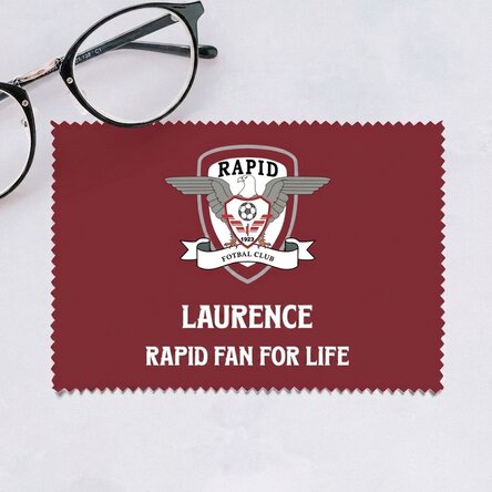 FC Rapid customised cloth for cleaning screens/glasses - Logo and message