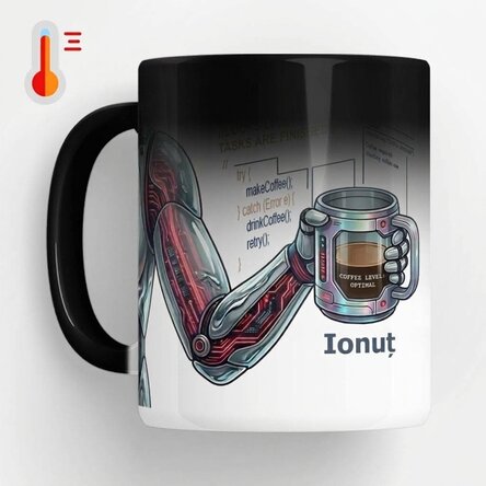 Personalised heat-sensitive mug with text - Programmer