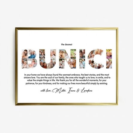 Personalised canvas featuring 22 photos and text – GRANDPARENTS