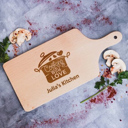 Customised chopping board - Cooking with love