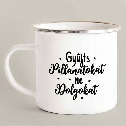 Személyre szabott zománcozott fém bögre fotóval – Gyűjtsd a pillanatokat, ne a tárgyakat!