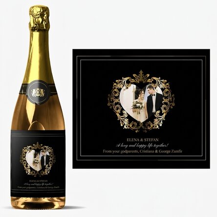 Personalised sparkling wine with photo and text - Stone House