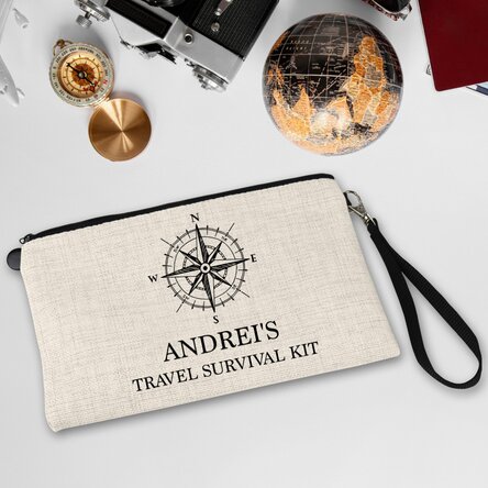 Trusă de accesorii pentru bărbați personalizată cu text - Travel survival kit