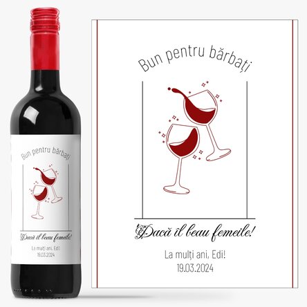 Vin personalizat cu text - Bun pentru bărbați