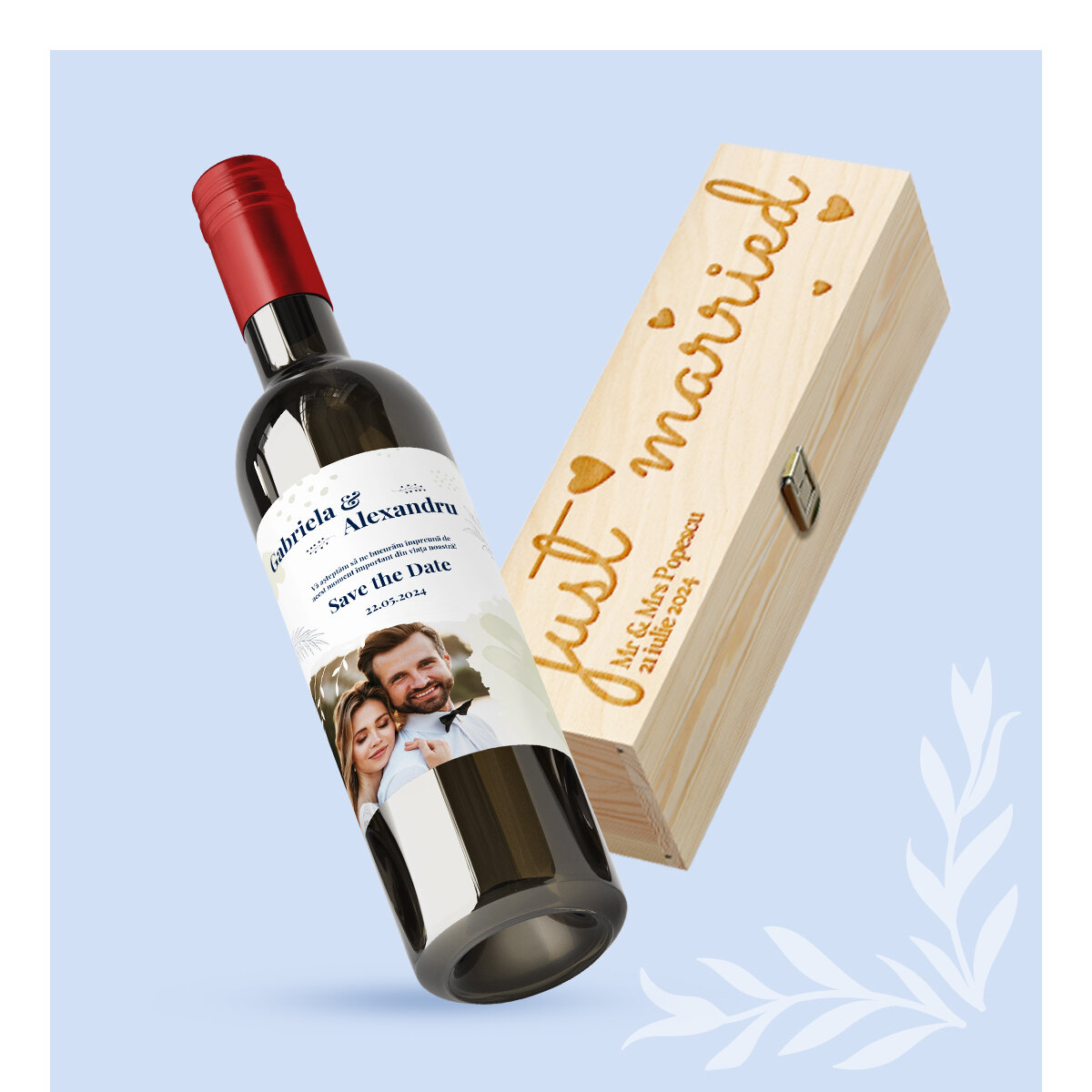 Vinuri și cutii de vin pentru nuntă