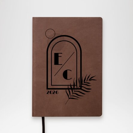 Agendă din piele personalizată cu inițiale