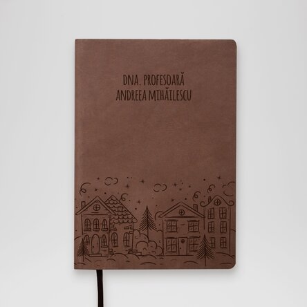 Agendă din piele personalizată cu text - Notițe