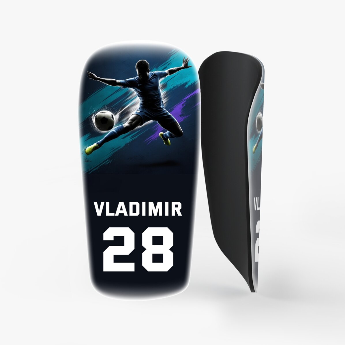 Apărători de fotbal personalizate cu nume și număr