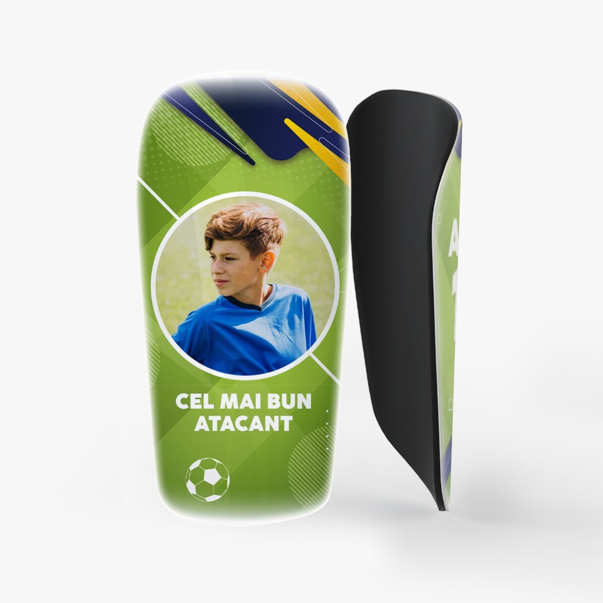 Apărători de fotbal personalizate cu poză și mesaj