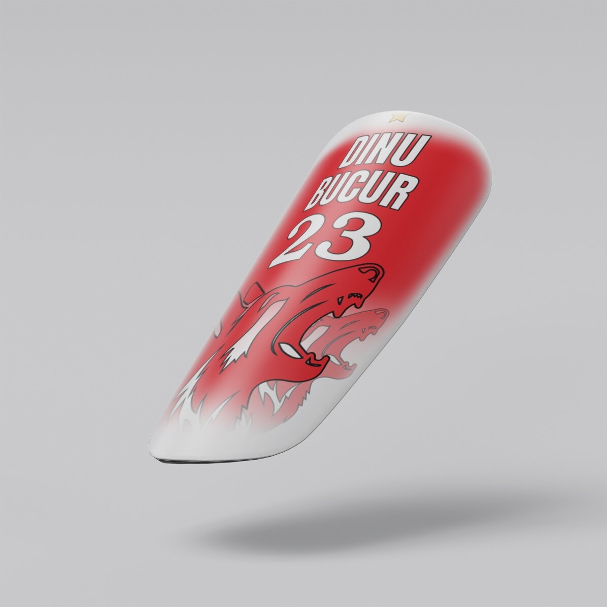 Apărători de fotbal personalizate cu text - Roșu-alb