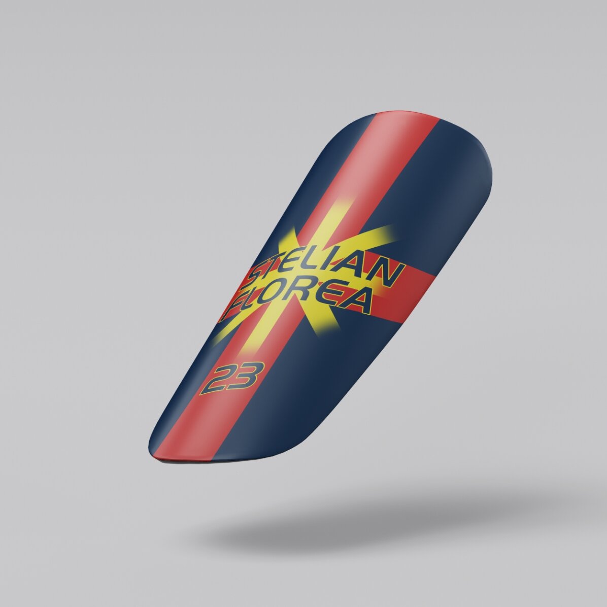 Apărători de fotbal personalizate cu text - Roșu-albastru