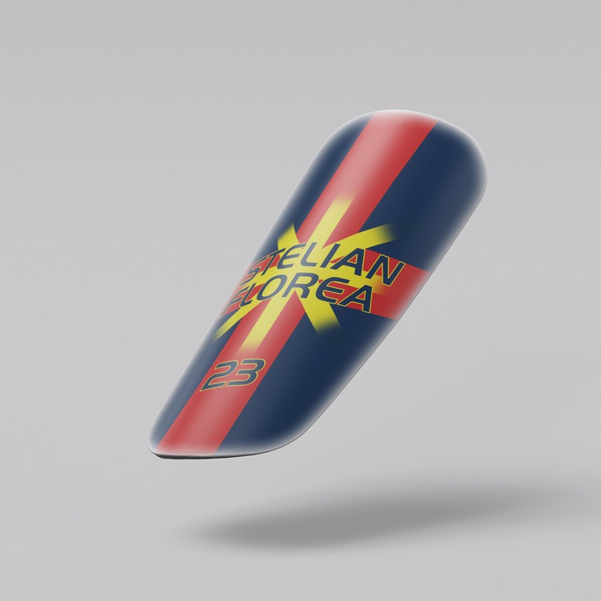 Apărători de fotbal personalizate cu text - Roșu-albastru