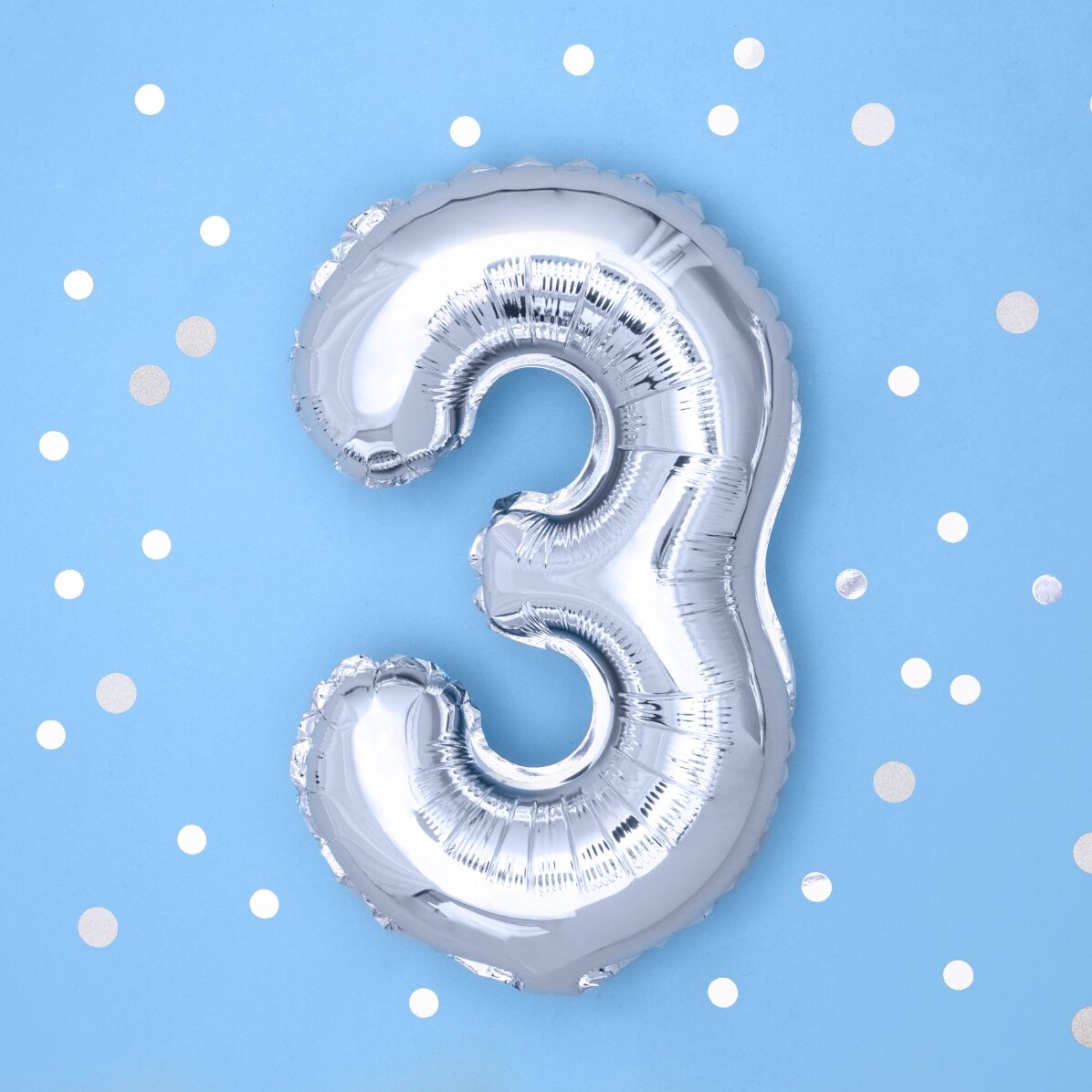 Baloane - Cifre argintii 35cm