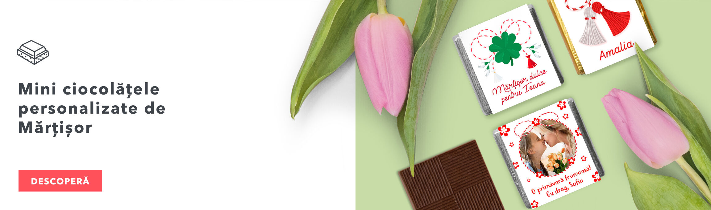 Mini ciocolățele personalizate de Mărțișor