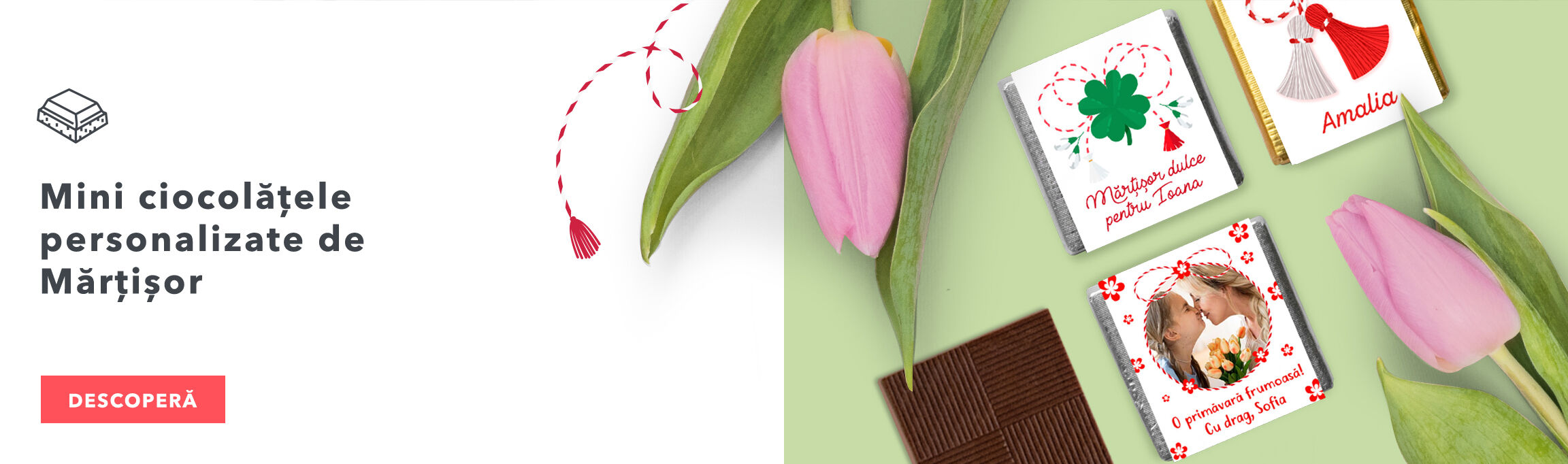 Mini ciocolățele personalizate de Mărțișor