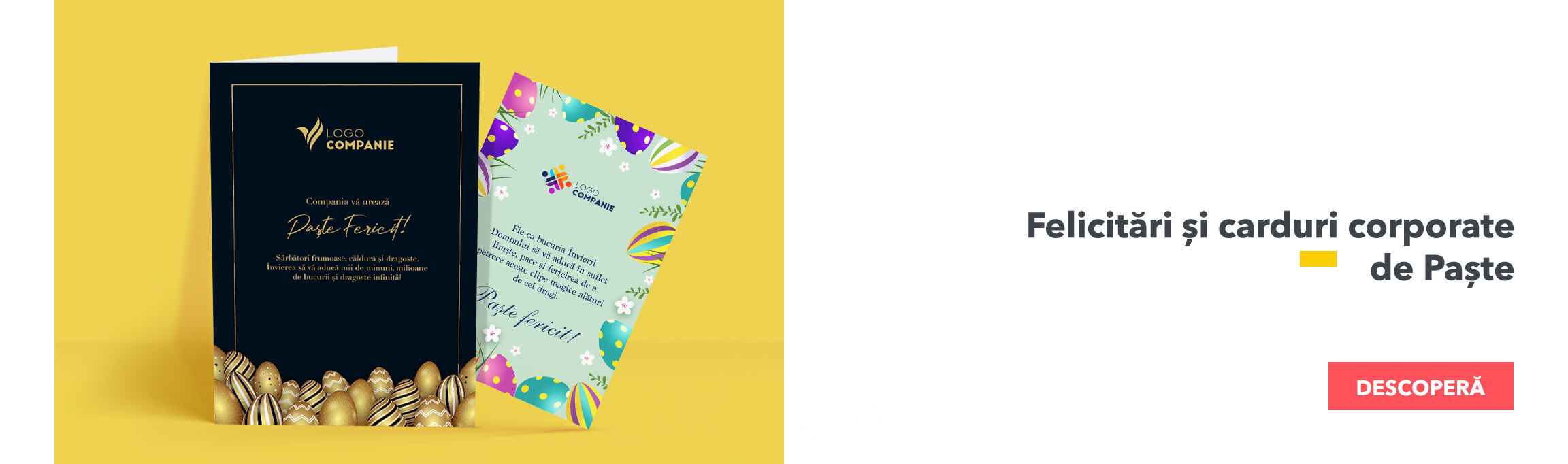 Felicitări și carduri corporate de Paște