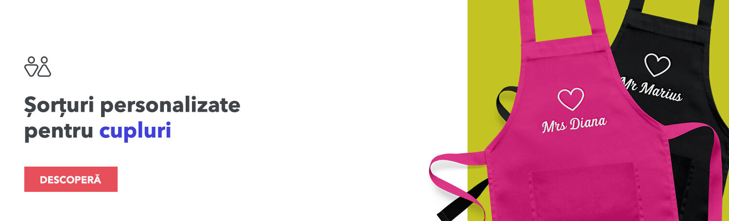 Șorțuri personalizate pentru cupluri