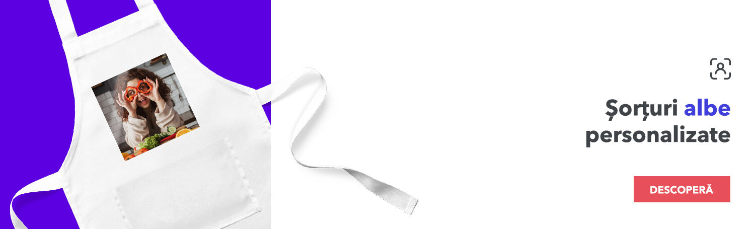 Șorțuri albe personalizate