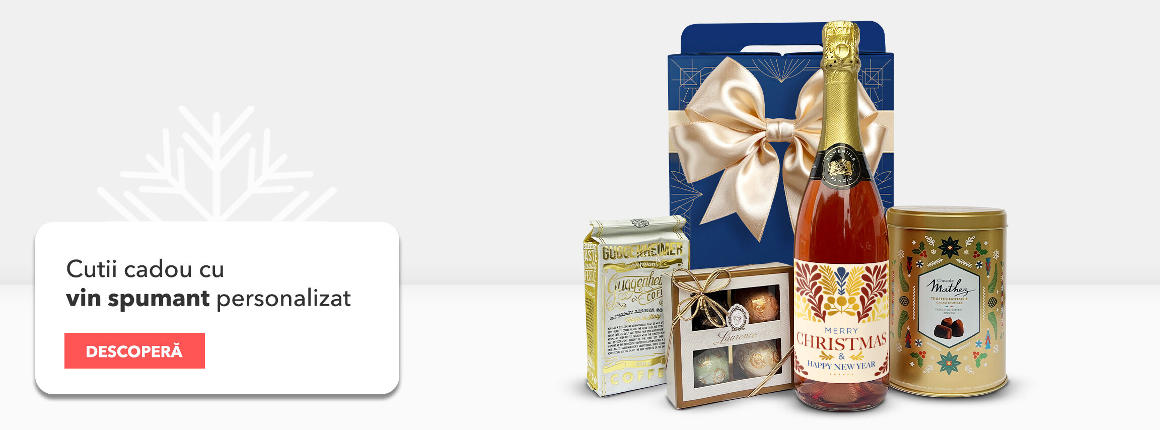 Cutii cadou cu vin spumant personalizat