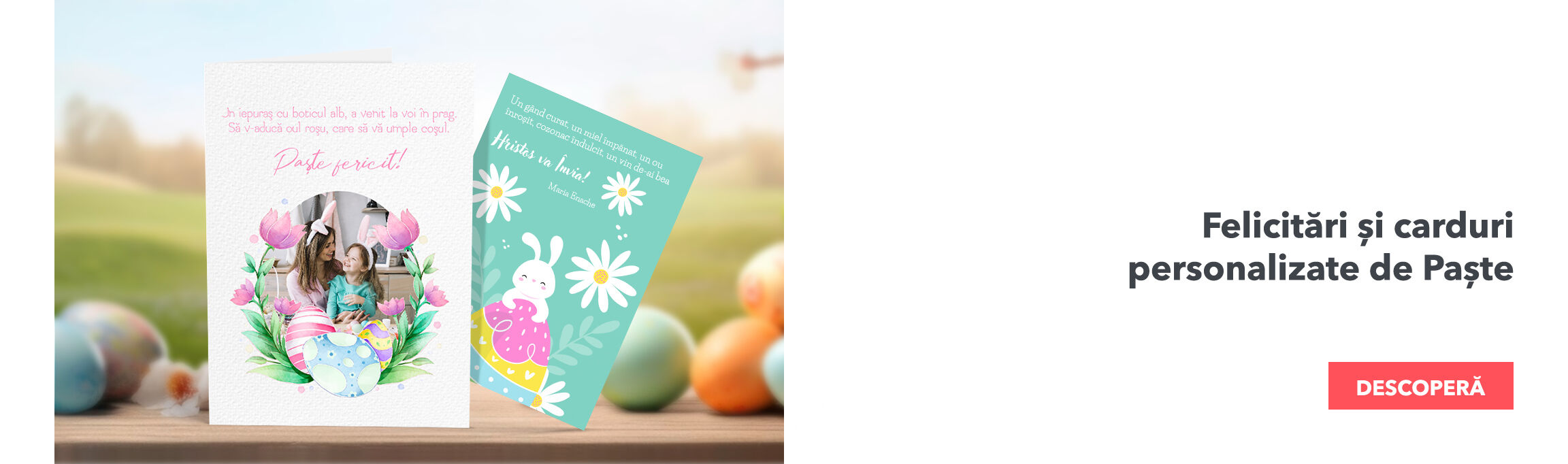 Felicitări și carduri personalizate pentru Paște
