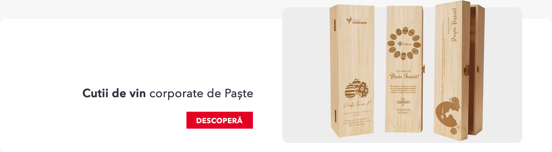Cutii de vin corporate de Paște