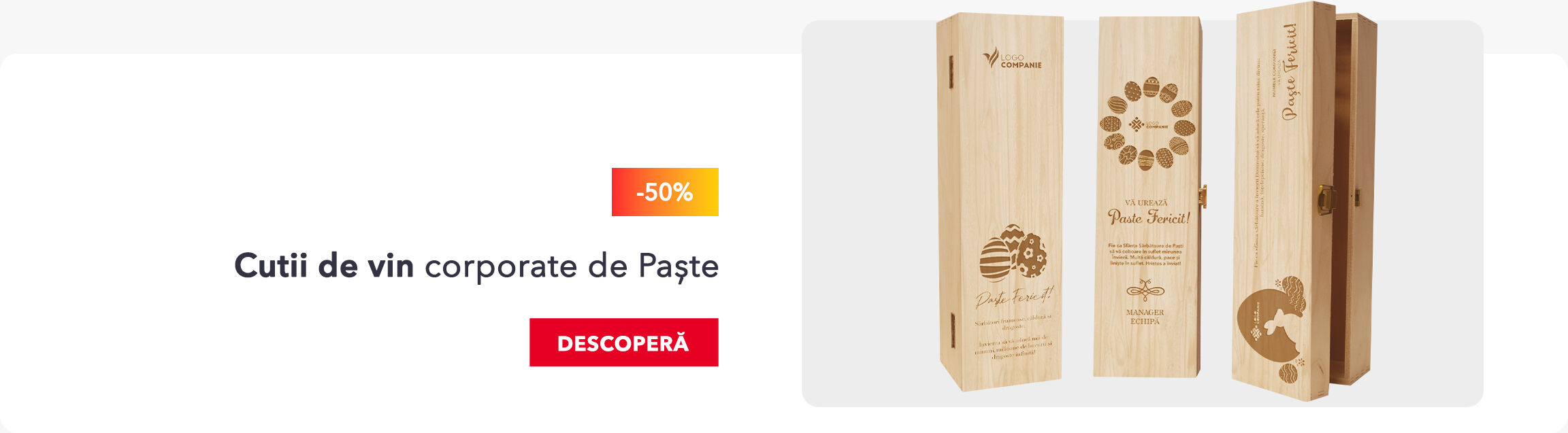 Cutii de vin corporate de Paște