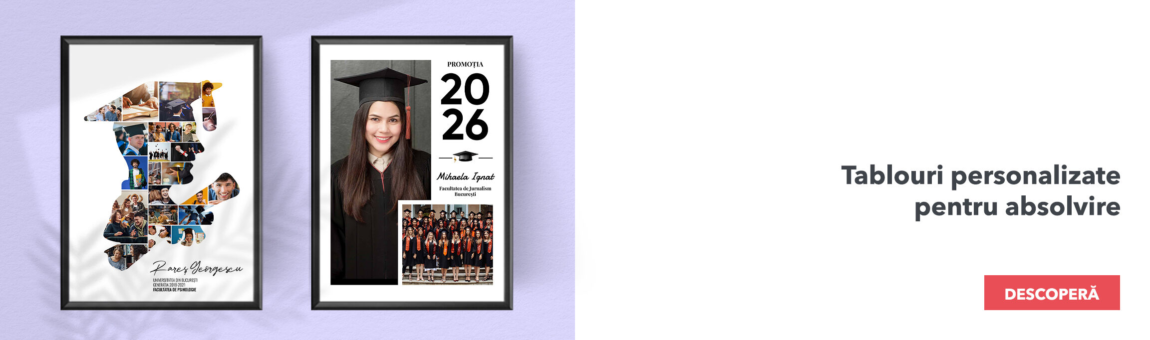 Tablouri și postere personalizate pentru absolvire