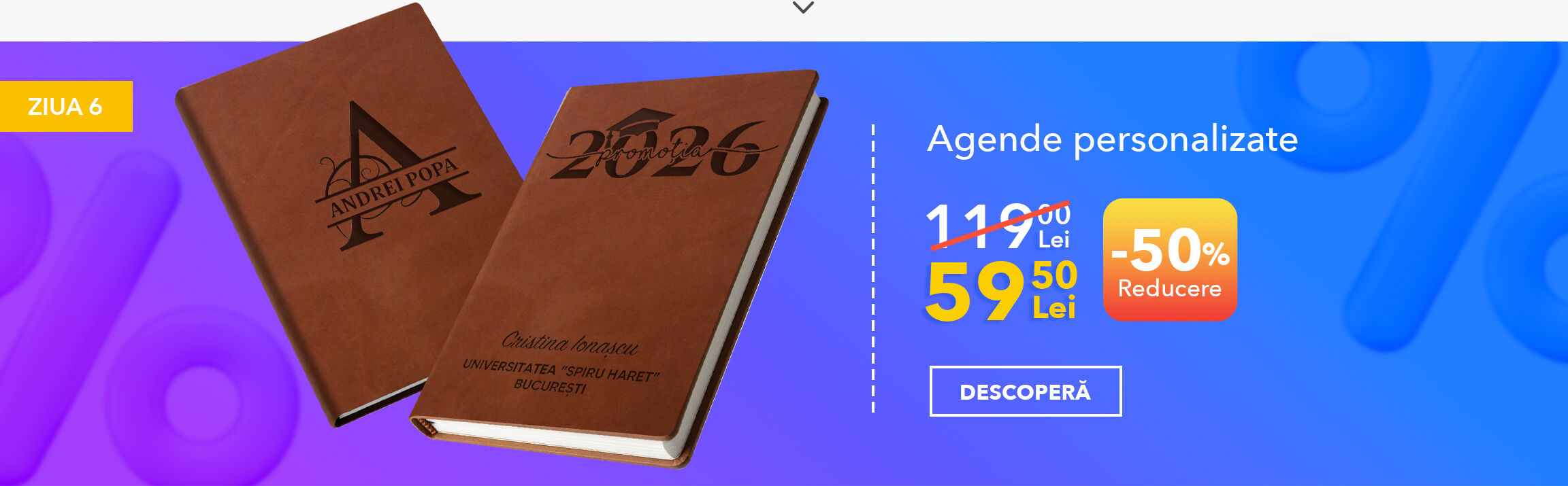 Agende din piele personalizate prin gravură