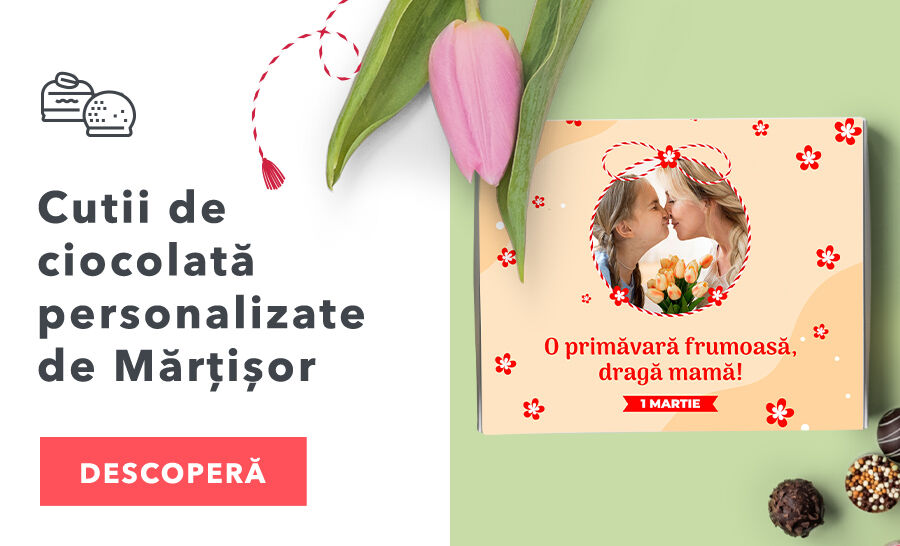 Cutii de ciocolată personalizate de Mărțișor