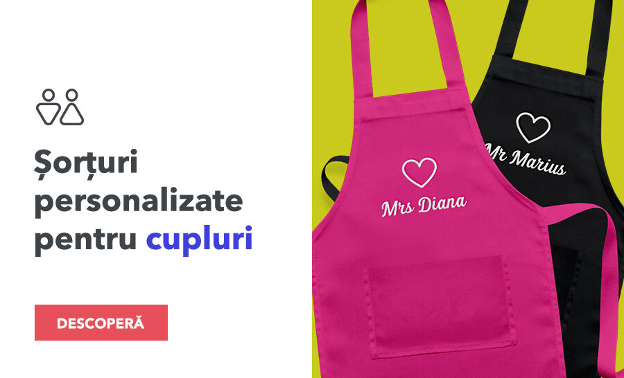 Șorțuri personalizate pentru cupluri