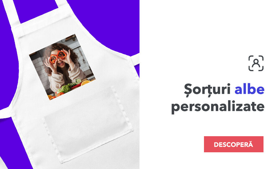 Șorțuri albe personalizate
