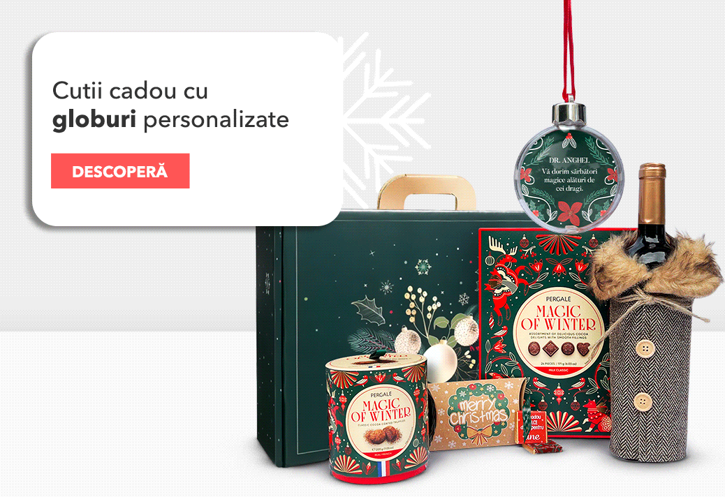 Cutii cadou cu glob personalizat
