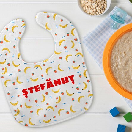 Bavețică bebe personalizată cu nume - Banana